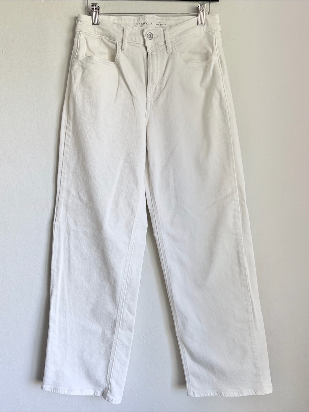 Old Navy Hi-Rise Wow Wide Leg Jeans, White, Sz 6